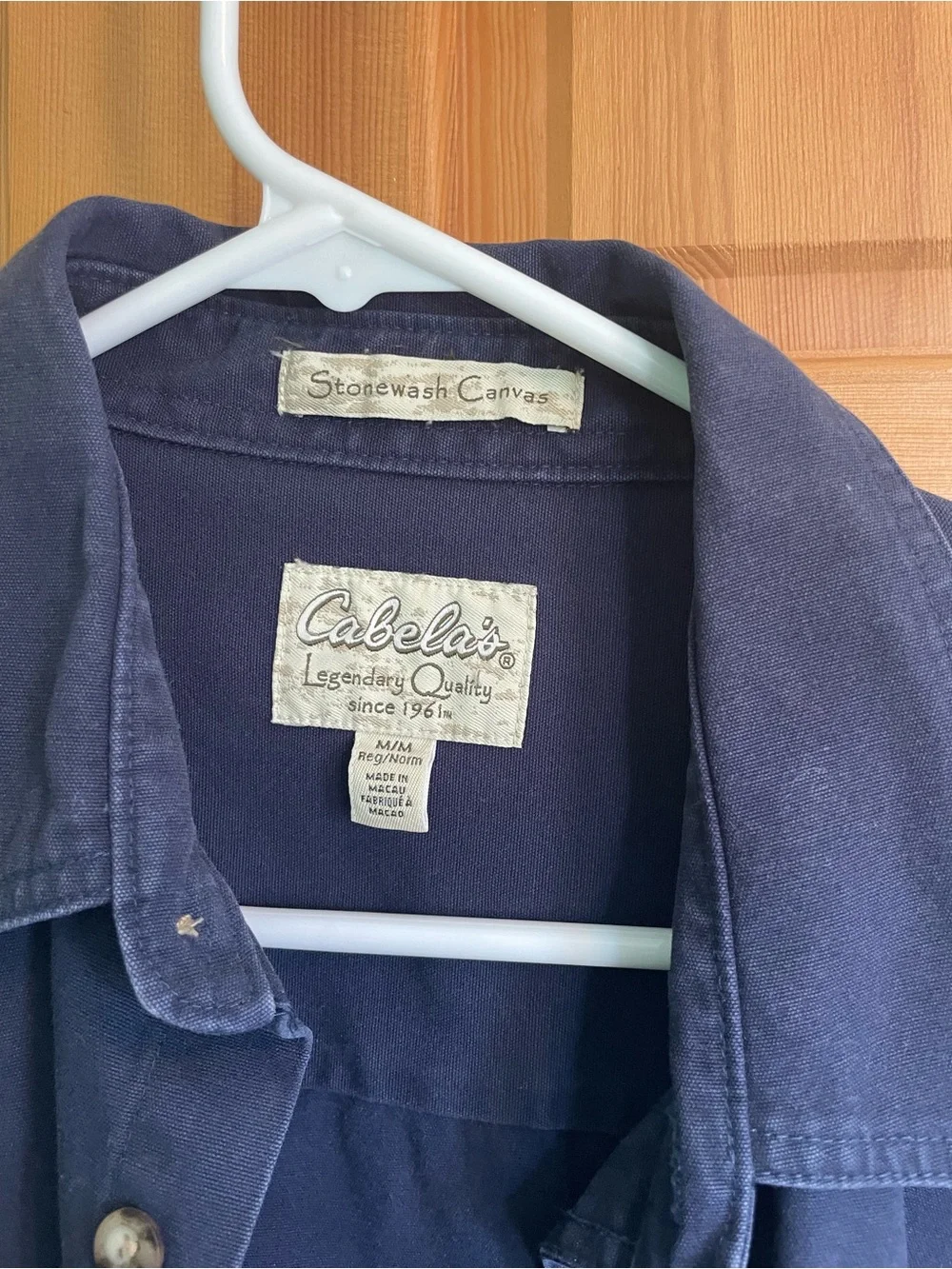 Vintage Cabela’s Dark Blue Stonewash Canvas Men's Button-Up Shirt or Jacket